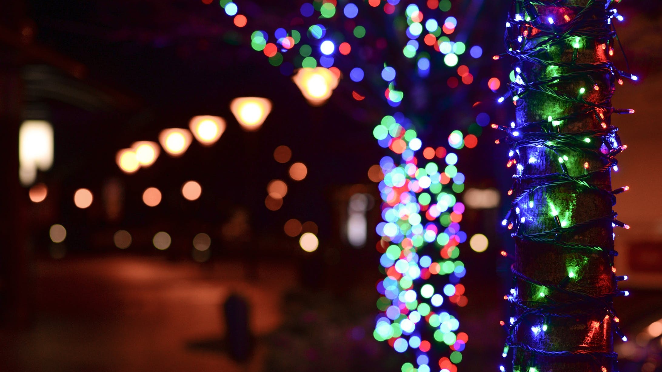 Street with Christmas Lights