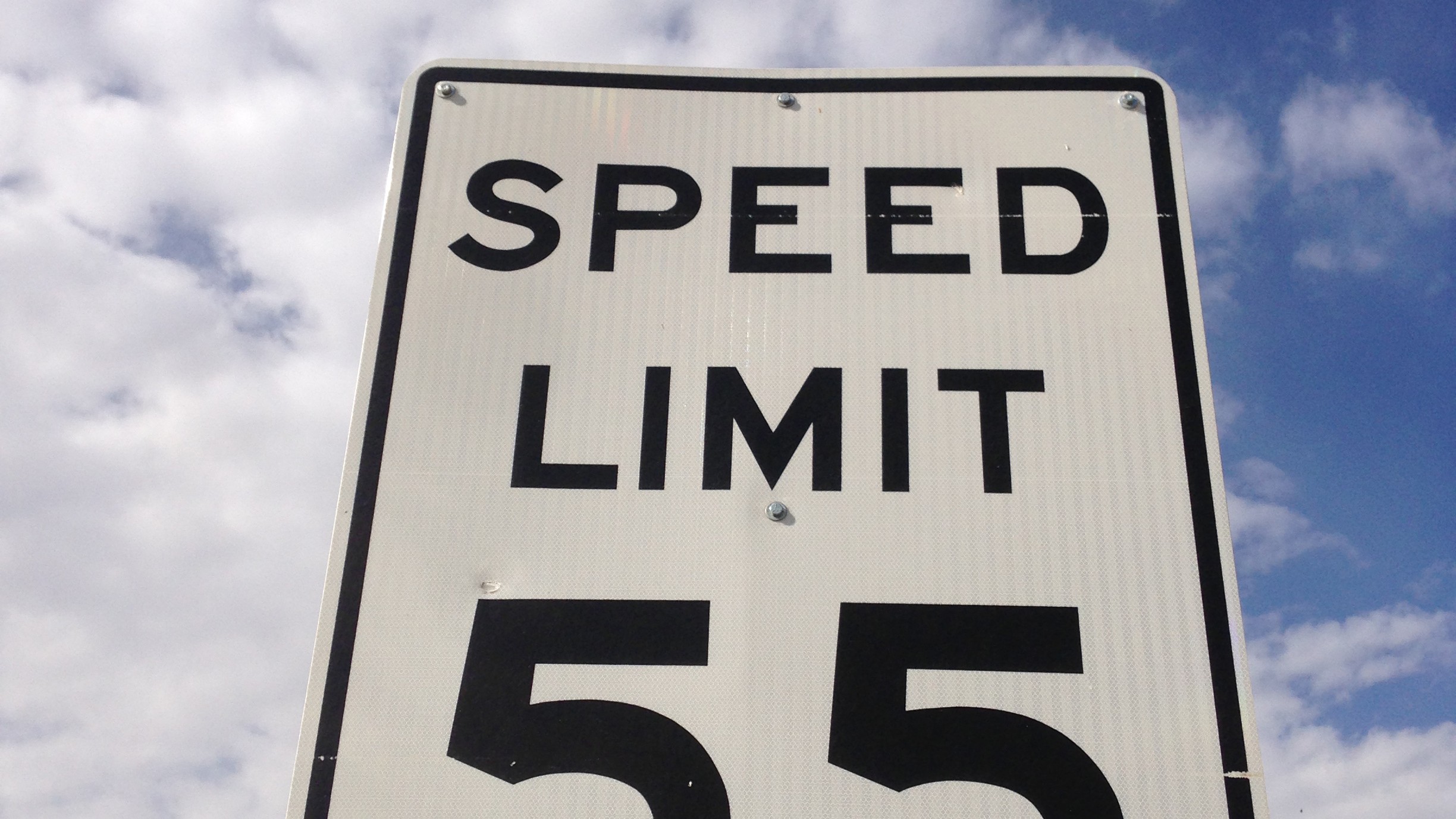 55 Mile per hour sign
